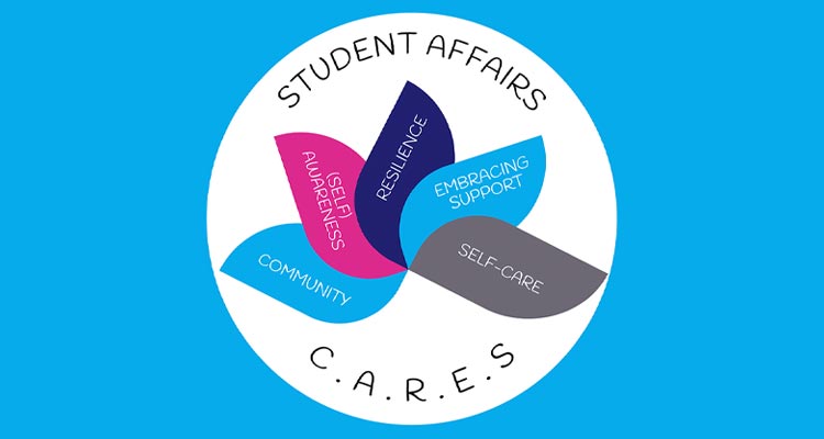 Graphic representing C.A.R.E.S. model with five leaves